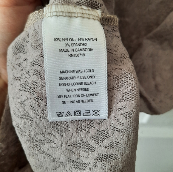 Elementz Size L Gray Lace Short Sleeve T-Shirt - Picture 7 of 7